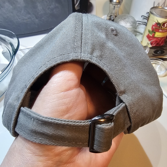 'District' brand Gray and Blue DOG MOM Cap with Distressed Accents 100% Cotton - Picture 3 of 9